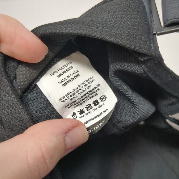 TaylorMade Strapback Baseball Cap Black One Size Adjustable Embroidered Poly - Picture 10 of 10